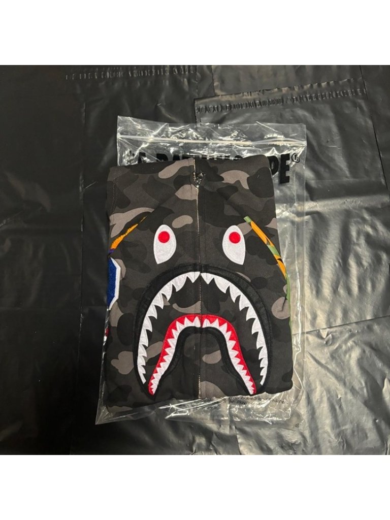 Bape Color Camo Shark Full Zip Hoodie Black All Sizes Bape Color Camo Shark Full Zip Hoodie Black All Sizes